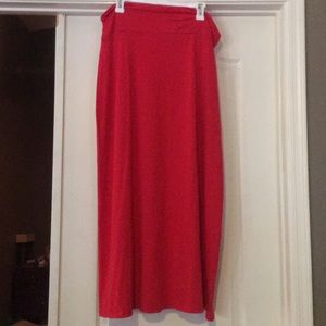 Red maxi skirt